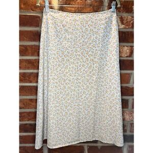 Paper Crane  A Line Midi Skirt Floral Print Size L